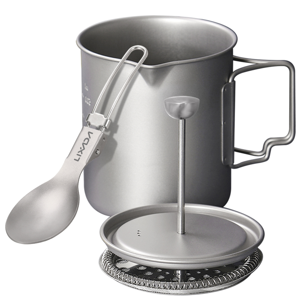 Camping Cooking Set Stainless Steel - Lixada 750ml Titanium Coffee Cup Mug
