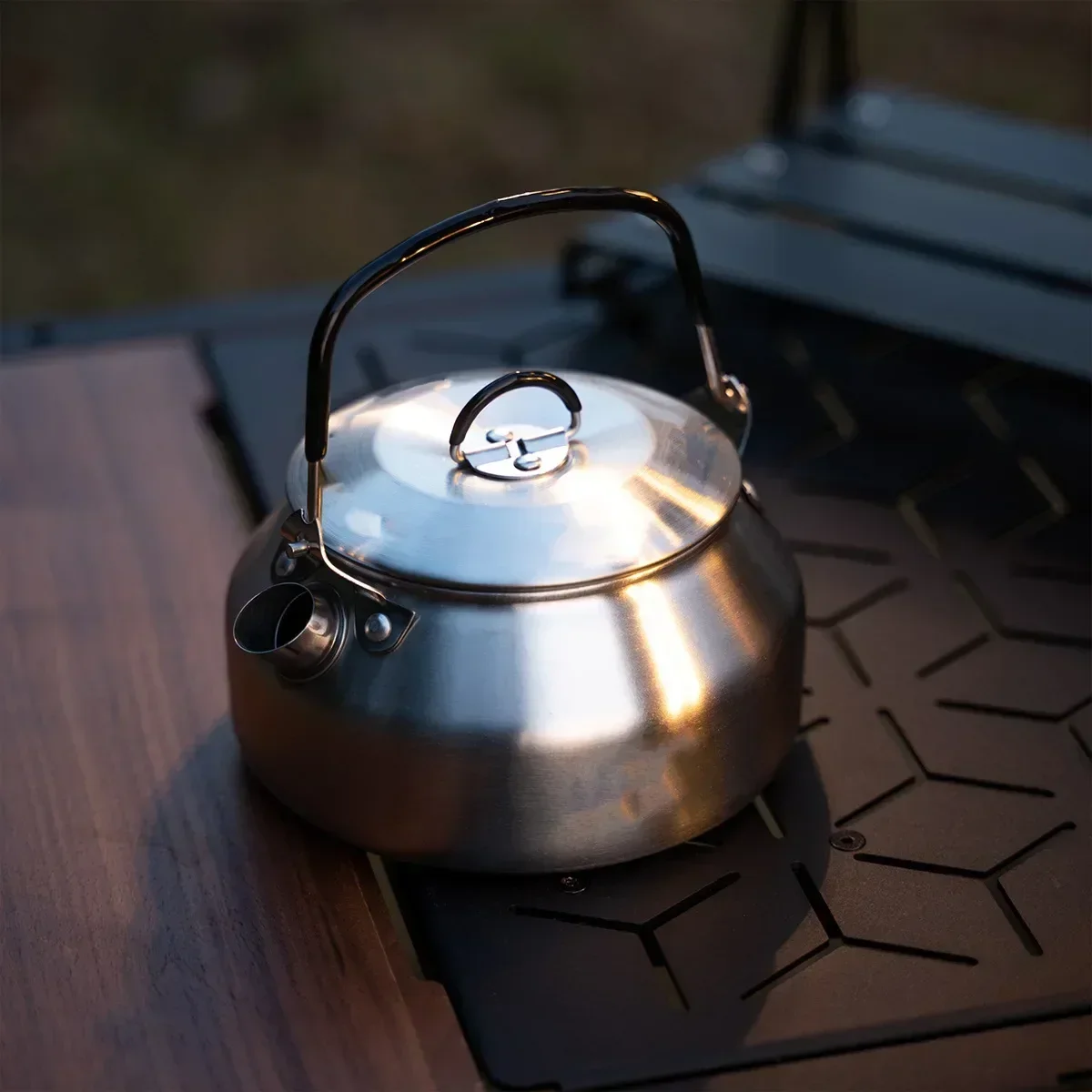 Camping Cooking Set Stainless Steel - Stainless Steel Kettle 0.8L Portable Ultra