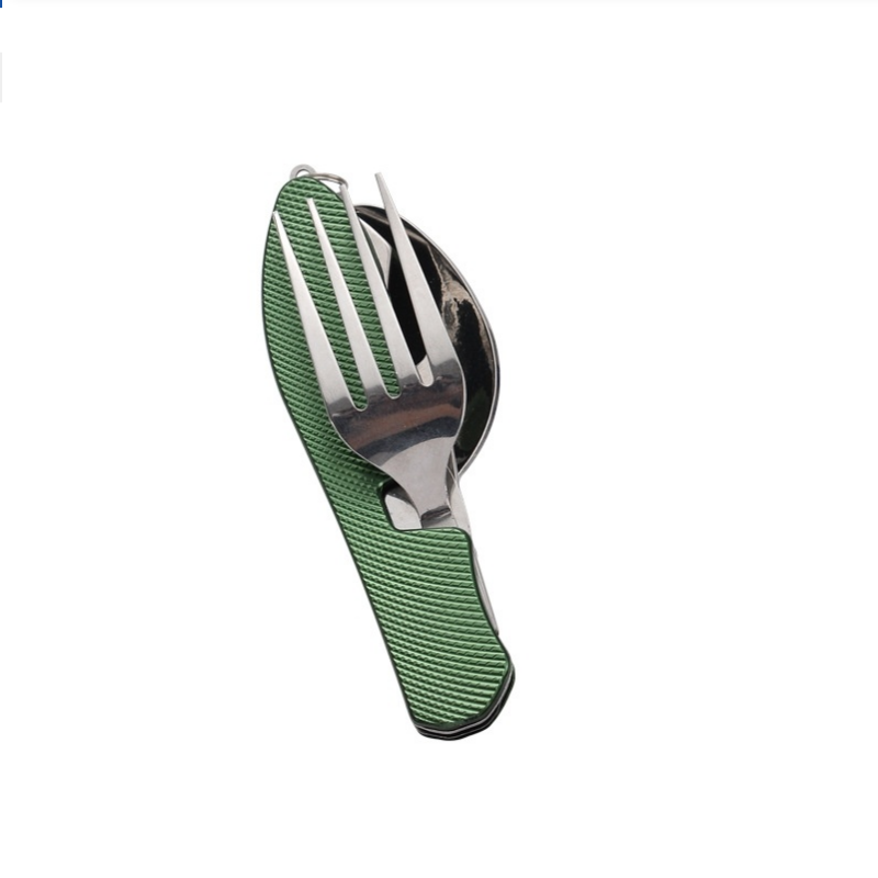 Camping Cooking Set Stainless Steel - Foldable Stainless Steel Cutlery Set, Integrated