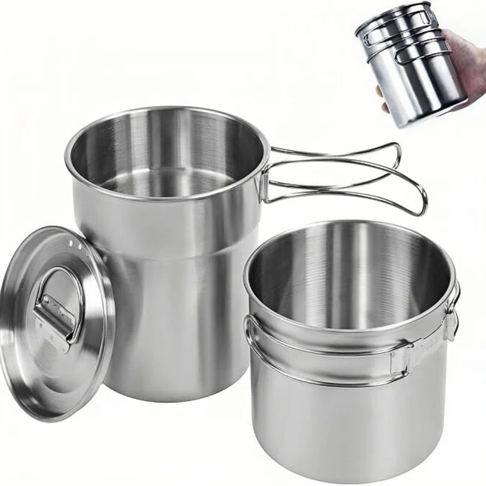 Foldable Camping Cups Mugs Cam - огляд і ціна Camping Cooking Set Stainless Steel