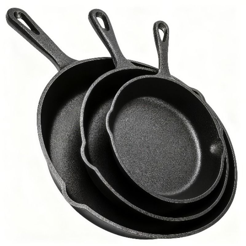 3PCS Cast Iron Skillet Set 6/8 - огляд і ціна Camping Cooking Without Gas