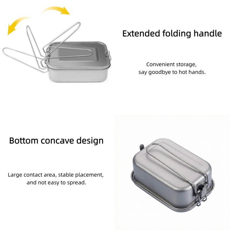 Titanium Lunch Box with Lid an - огляд і ціна Camping Cooking Set Stainless Steel