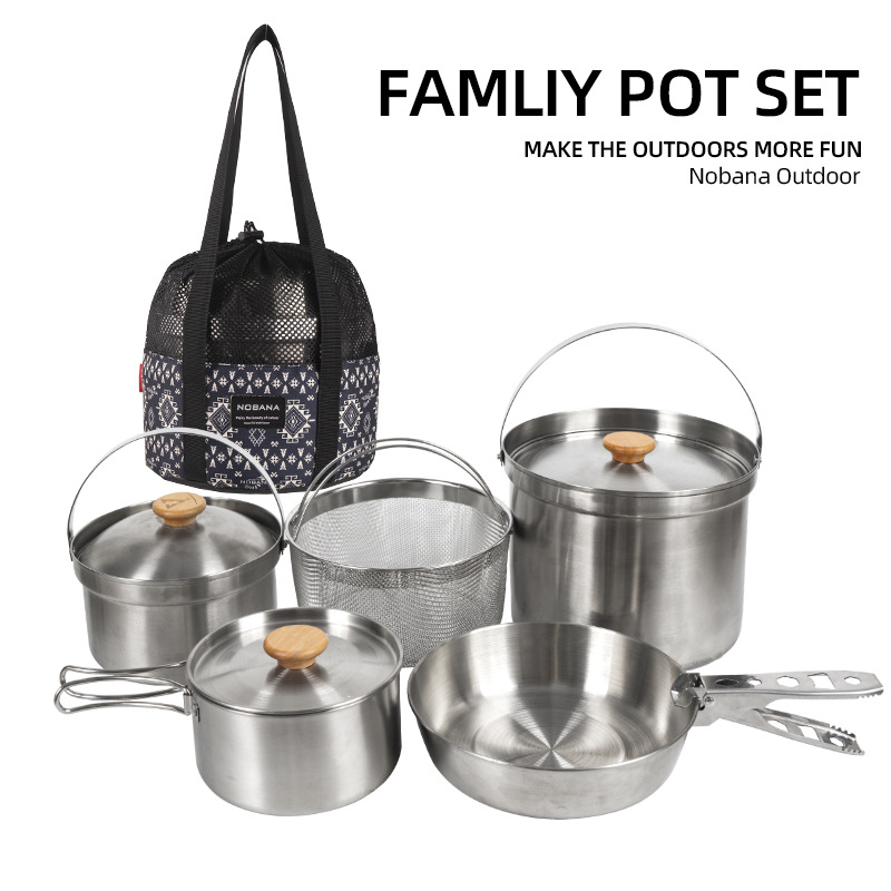 NOBANA Newest Outdoor Stainles - огляд і ціна Camping Cooking Set Stainless Steel