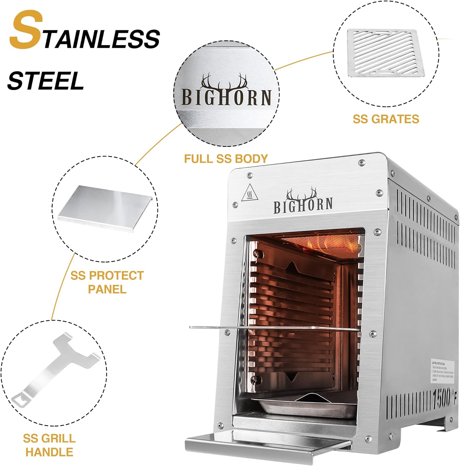 Portable Stainless Steel Propa - огляд і ціна Camping Cooking Broiler