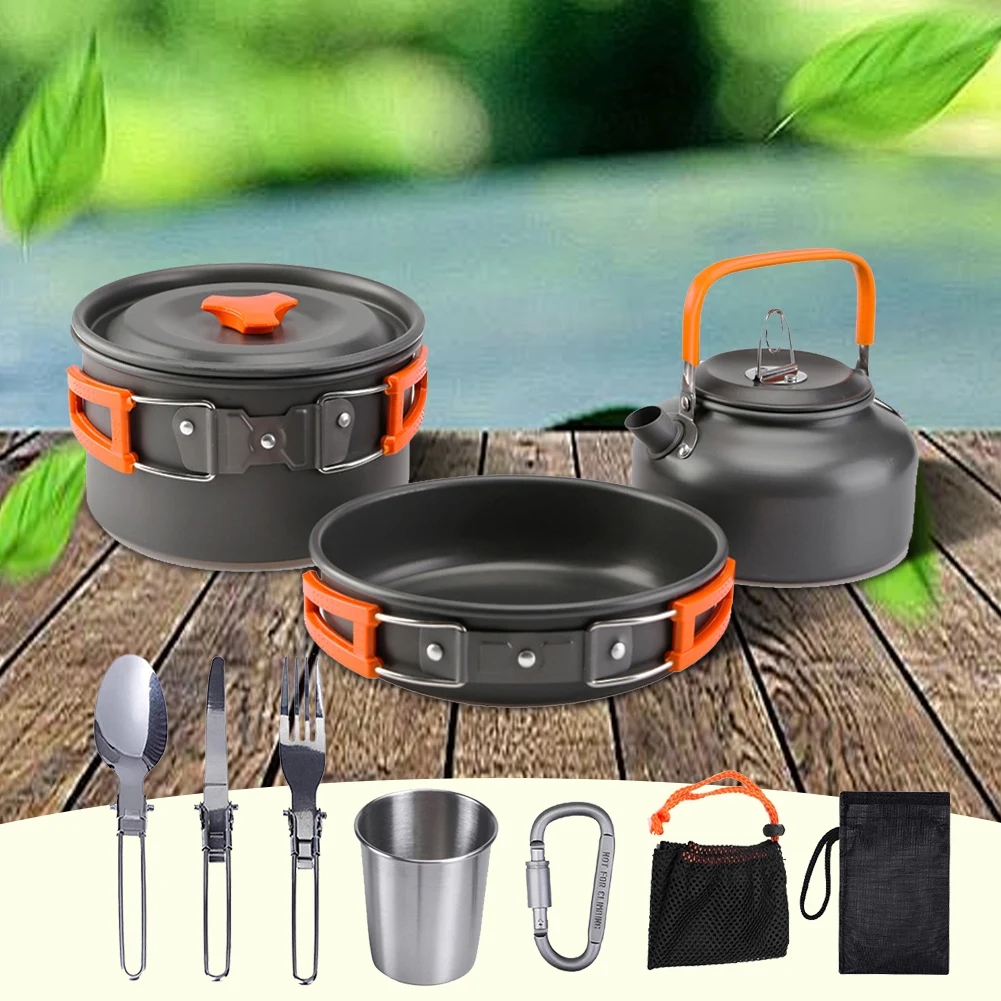 Camping Cookware Kit Kettle Po - огляд і ціна Camping Cooking Set Stainless Steel
