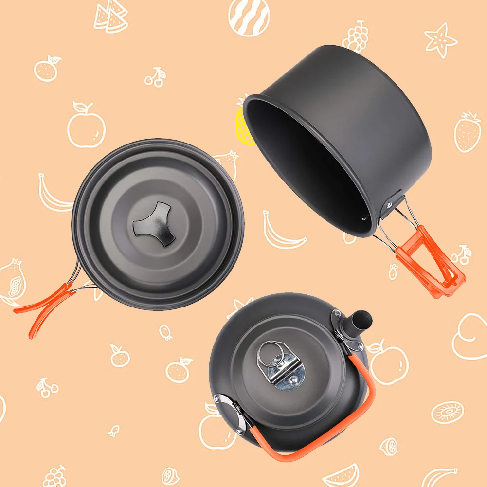 Camping Cookware Kit Kettle Po - огляд і ціна Camping Cooking Set Stainless Steel