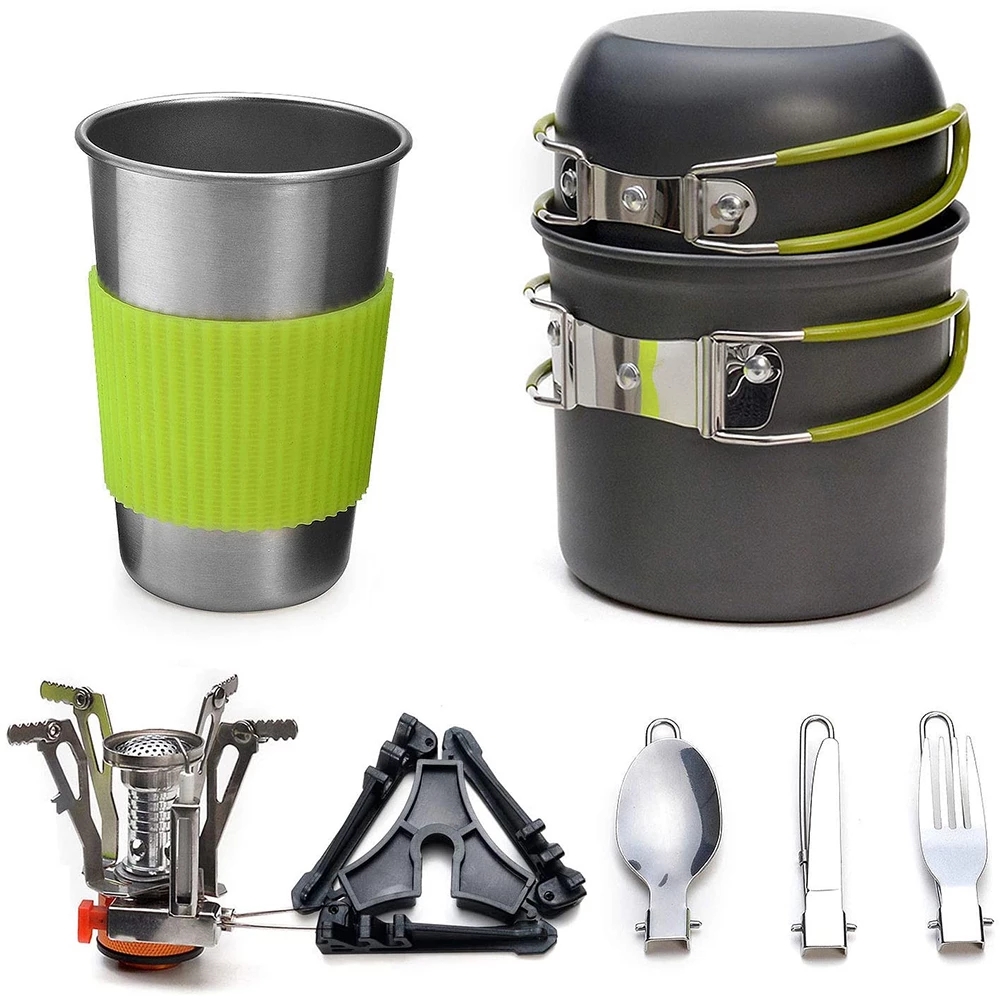 Camping Cookware Kit with Stov - огляд і ціна Camping Cooking Set Stainless Steel