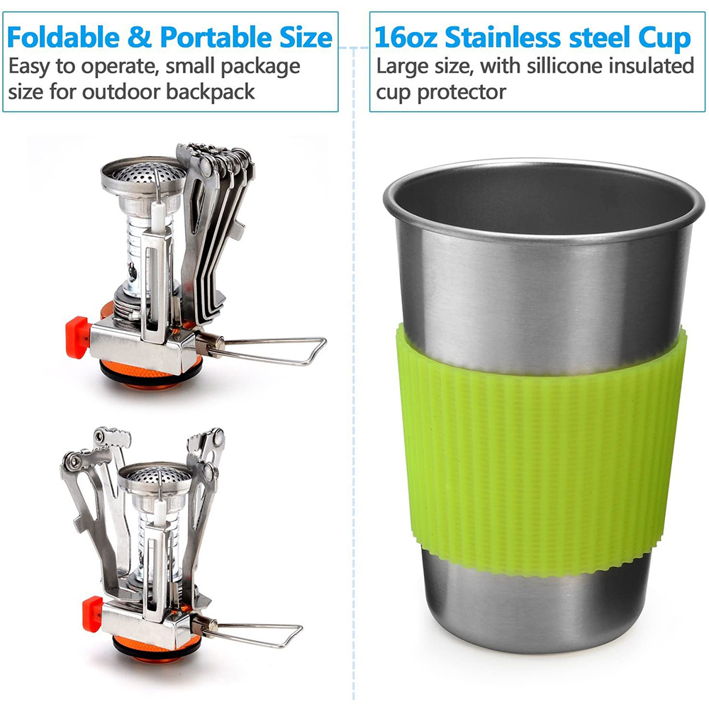 Camping Cookware Kit with Stov - огляд і ціна Camping Cooking Set Stainless Steel